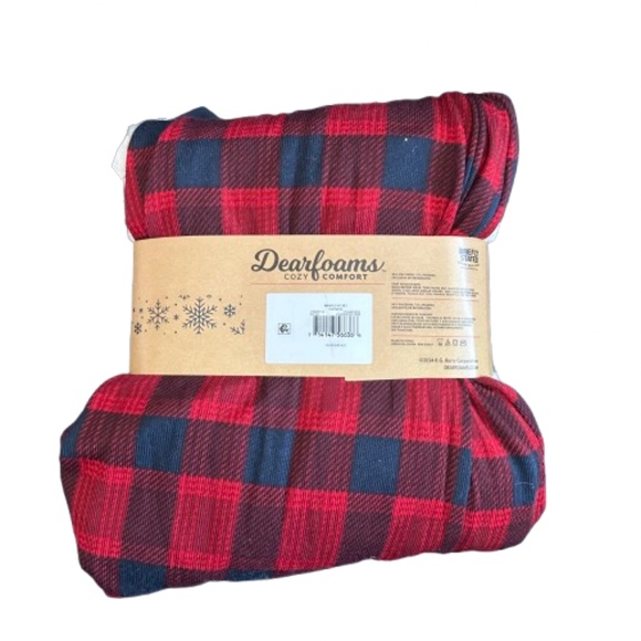 dearfoams Men's Tan/Red/Navy/Black Holiday Christmas Family 2 Peace Pajama Set - Picture 2 of 11